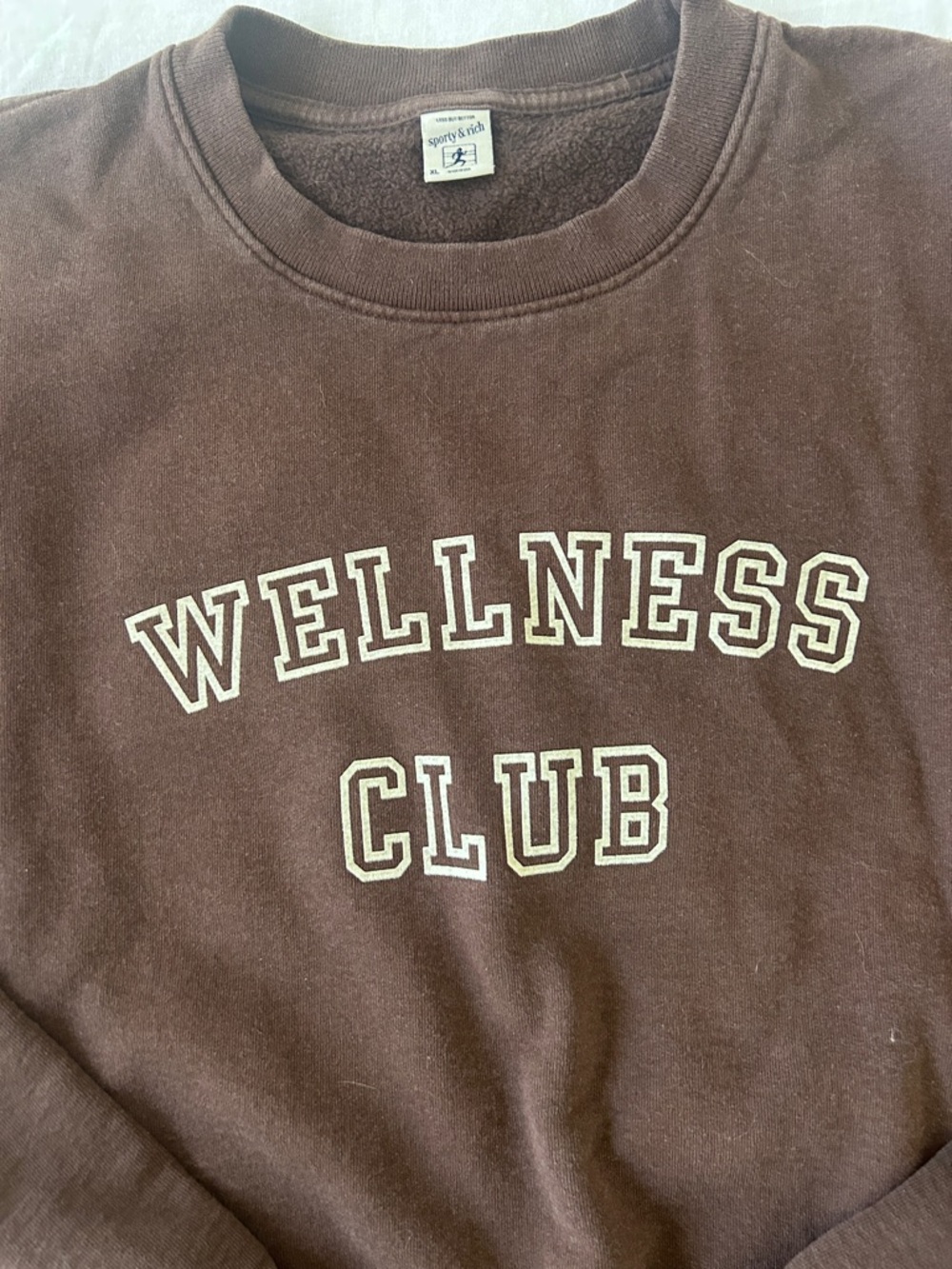 Sporty & Rich Brown 'Wellness Club' Crew Sweatshirt - Picture 2 of 4